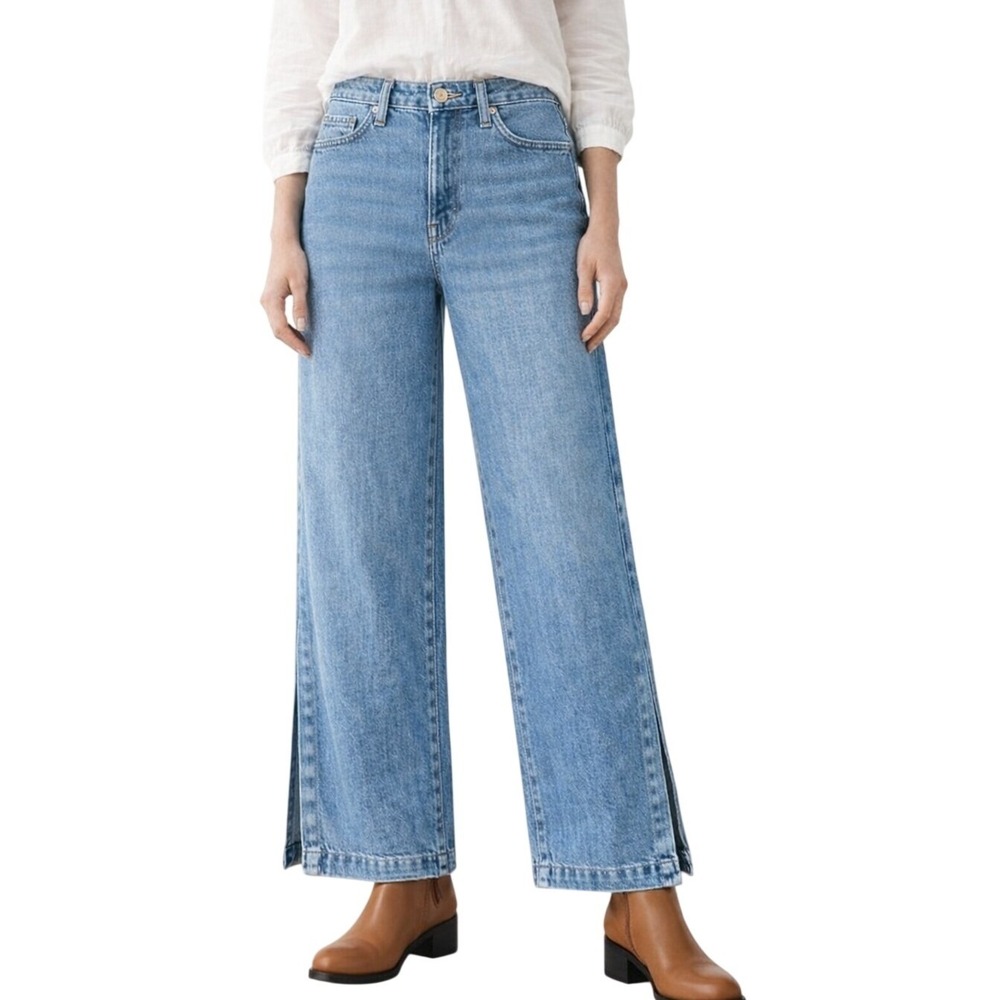 Banana Republic High Rise Wide‎ Leg Premium Denim Jeans Light Wash Size 29